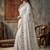 white Silk blend embroidered cutwork border saree