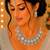 White color necklace set with earrings & maang tikka | kundan & agate stone | lekar gold plating