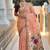 Peach cotton silk saree with colorful floral weaving pallu with blouse