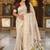 Cream cotton silk saree with colorful floral weaving pallu with blouse