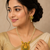 Green color necklace set with earrings, moti & agate stone, gold plated