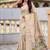 Cream cotton silk saree with colorful floral weaving pallu with blouse