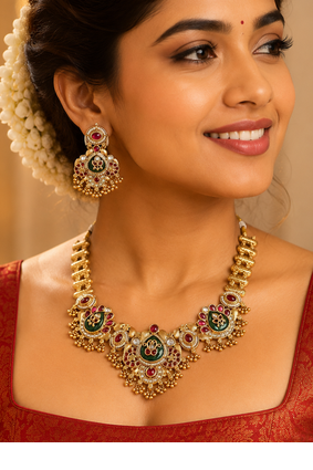 Ratnashraya Opulent Temple Necklace  1