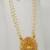White color necklace set with earrings, moti & agate stone, gold plated