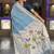 Skyblue cotton silk saree with colorful floral weaving pallu with blouse