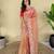 Orange embroiedery work two tone silk saree