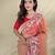 Orange embroiedery work two tone silk saree