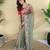 Green embroiedery work two tone silk saree