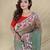 Green embroiedery work two tone silk saree