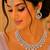 Beby pink rhodium-plated agate stone necklace set with earrings & maang tikka