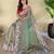 Green embroiedery work two tone silk saree