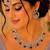 Purple rhodium-plated agate stone necklace set with earrings & maang tikka