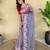 Lavender embroiedery work two tone silk saree