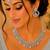 White rhodium-plated agate stone necklace set with earrings & maang tikka