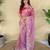 Pink embroiedery work two tone silk saree