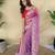 Pink embroiedery work two tone silk saree