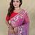 Pink embroiedery work two tone silk saree