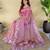 Pink embroiedery work two tone silk saree
