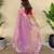Pink embroiedery work two tone silk saree