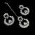Blue rhodium-plated agate stone necklace set with earrings & maang tikka