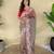Light brown embroiedery work two tone silk saree