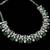 Green rhodium-plated agate stone necklace set with earrings & maang tikka