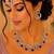 Maroon rhodium-plated agate stone necklace set with earrings & maang tikka
