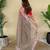Light brown embroiedery work two tone silk saree