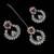 Maroon rhodium-plated agate stone necklace set with earrings & maang tikka