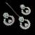 Pista rhodium-plated agate stone necklace set with earrings & maang tikka