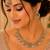 Pink & pista color necklace set with earrings and maang tikka     agate stone, antique gold plating