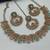 Pink & pista color necklace set with earrings and maang tikka     agate stone, antique gold plating