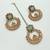 Pink & pista color necklace set with earrings and maang tikka     agate stone, antique gold plating