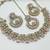 Pink  color necklace set with earrings and maang tikka     agate stone, antique gold plating