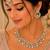 White color necklace set with earrings and maang tikka – agate stone, antique gold plating