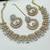 White color necklace set with earrings and maang tikka – agate stone, antique gold plating