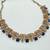 Blue color necklace set with earrings and maang tikka     agate stone, antique gold plating