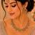 gold color necklace set with earrings and maang tikka     agate stone, antique gold plating