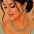 Pista color necklace set with earrings and maang tikka     agate stone, antique gold plating