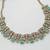 Pista color necklace set with earrings and maang tikka     agate stone, antique gold plating