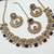 Purple color necklace set with earrings and maang tikka     agate stone, antique gold plating