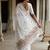 White floral embroidered silk blend designer tussar saree