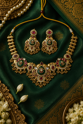 Ratnashraya Opulent Temple Necklace  2