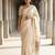 Cream floral embroidered silk blend designer tussar saree