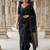 Black pure matka silk floral butti embroidery silk saree