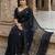 Black pure matka silk floral butti embroidery silk saree