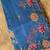 Blue matka silk saree with heavy floral embroidery border with running blouse