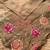 Brown matka silk saree with heavy floral embroidery border with running blouse