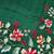 Green matka silk saree with heavy floral embroidery border with running blouse
