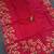 Red matka silk saree with heavy floral embroidery border with running blouse